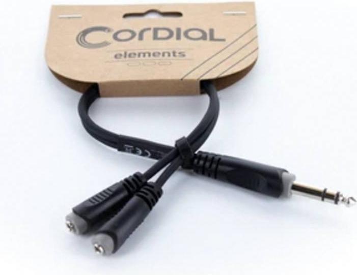 Actual product image Cordial 14886 Klinke Audio Y-Adapter (1x Klinkenstecker 6.3 mm (stereo) - 2x Kli