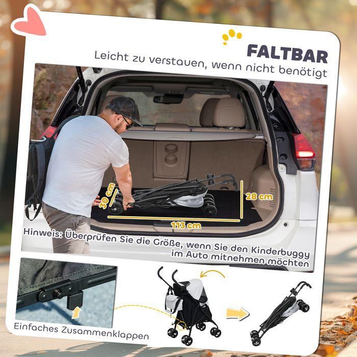 Actual product image Swisshandel24 Hundewagen Hundebuggy klappbar für Hunde & Katzen bis 4 kg Hellgrau (Cat, Dog, Foldable, Safety closure, Washable)