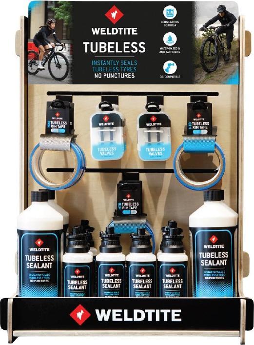 Produktbild Weldtite TUBELESS STAND Display + TUBELESS PACK Produktset 34 Artikel (00018+00054) (NEU)