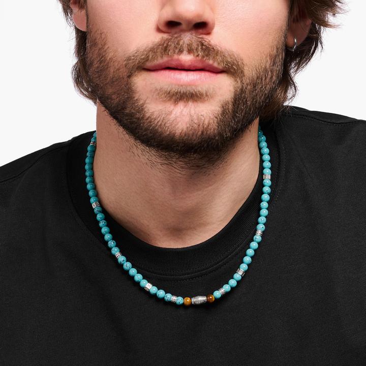 Actual product image Thomas Sabo Chain Elements Turquoise and Tiger Eye (925 silver)