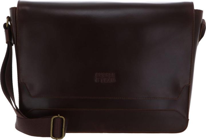 Buckle & Seam Leder Messenger Bag Times Braun/Blau