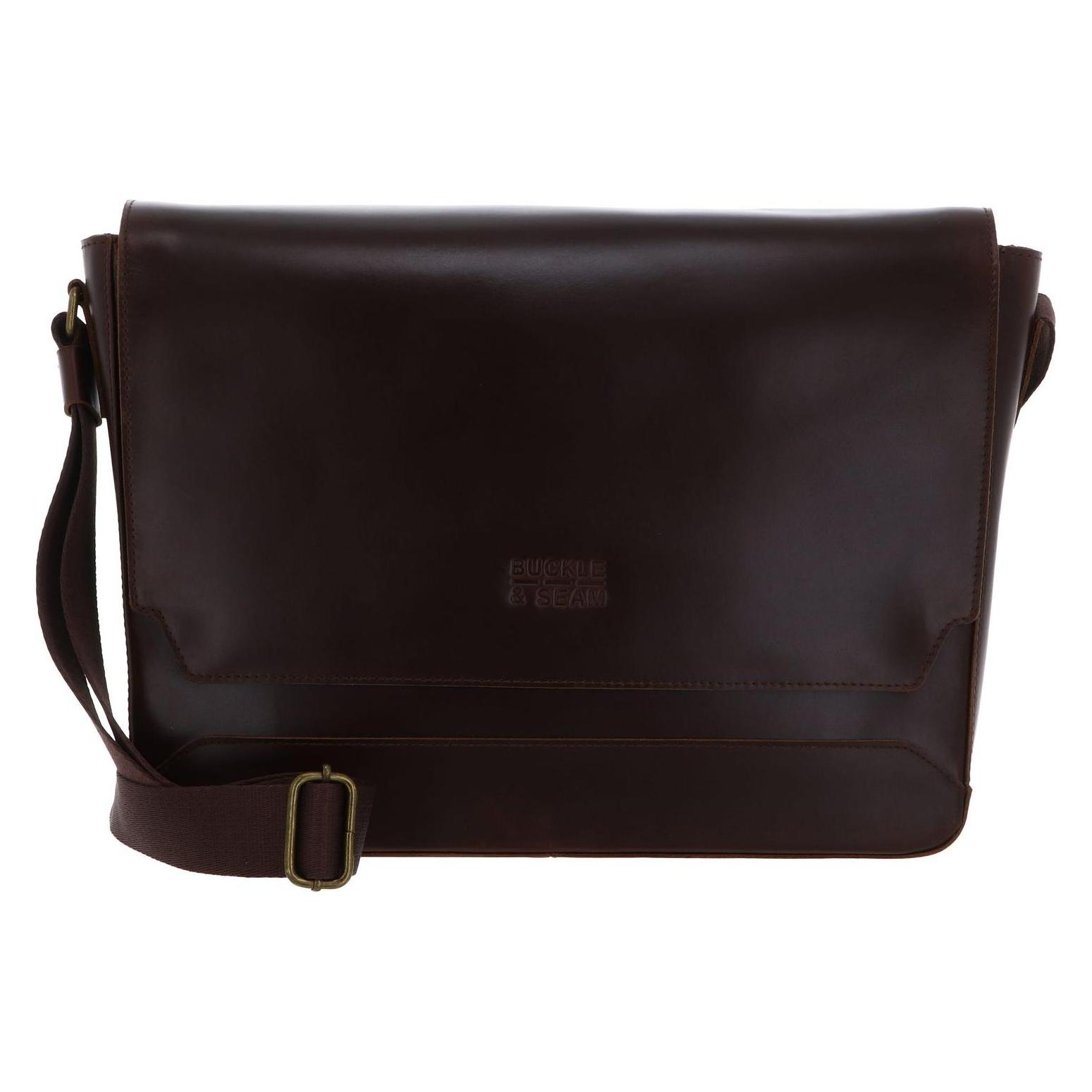 Buckle & Seam, Koffer, Leder Messenger Bag Times Braun/Blau, Braun