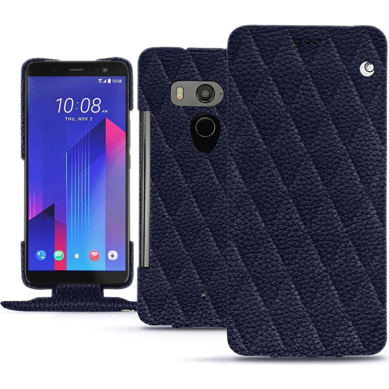 Noreve Lederschutzhülle vertikal (HTC U11+), Smartphone Hülle, Violett