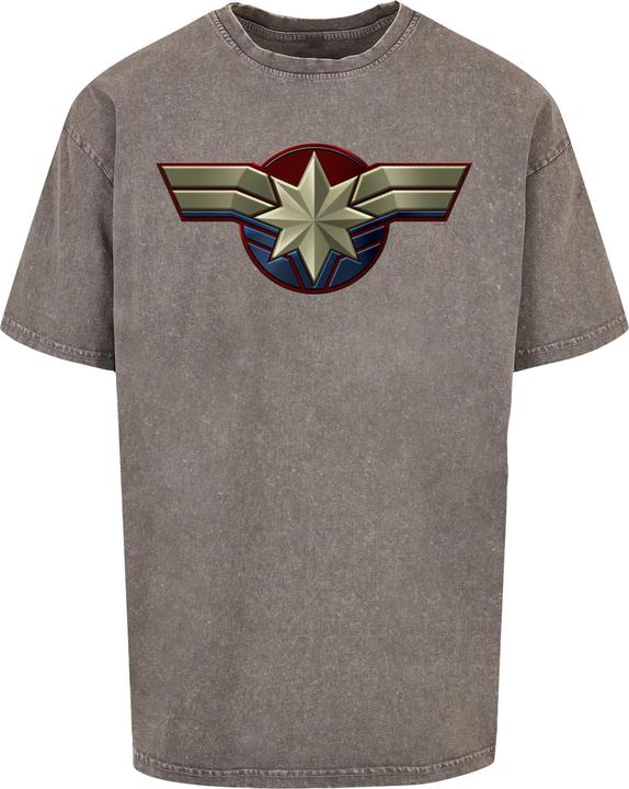 Immagine prodotto Absolute Cult Captain Marvel - Maglietta oversize con stemma sul petto lavata con acido - 116249 (L)