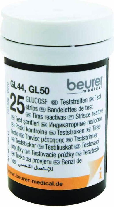 Produktbild Beurer GL 44 / GL 50 / GL 50 evo Blutzuckerteststreifen, 100 St. Teststreifen (Teststreifen)