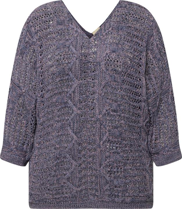 Produktbild Ulla Popken Pullover, Ajourmuster, V-Ausschnitt, 3/4-Arm (42, 44)