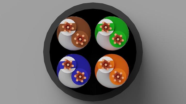 Actual product image hank network cable category 6a non (UTP, CAT6a, 100 m)