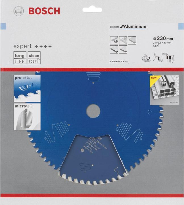 Produktbild Bosch Professional Zubehör Kreissägeblatt Expert for Aluminium, 230 x 30 x 2,8 mm, 64