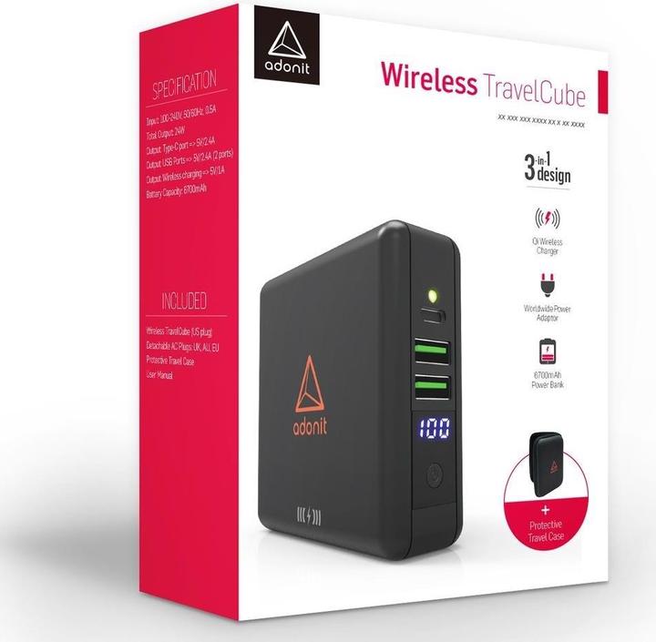 Produktbild Adonit Reiseladegerät (6700 mAh, 24 W, 24.79 Wh)