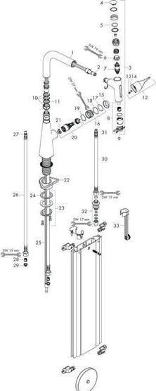 Produktbild hansgrohe Metris Select M71 Einhebel-Küchenmischer 240, Ausziehbrause, 2jet, sBox (chrom)