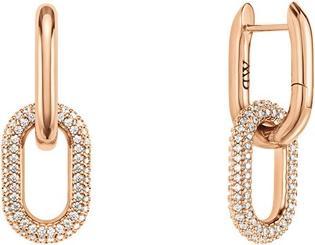 Actual product image Daniel Wellington Sparkling bronze earrings 2 in 1 Crystal Link DW00400576
