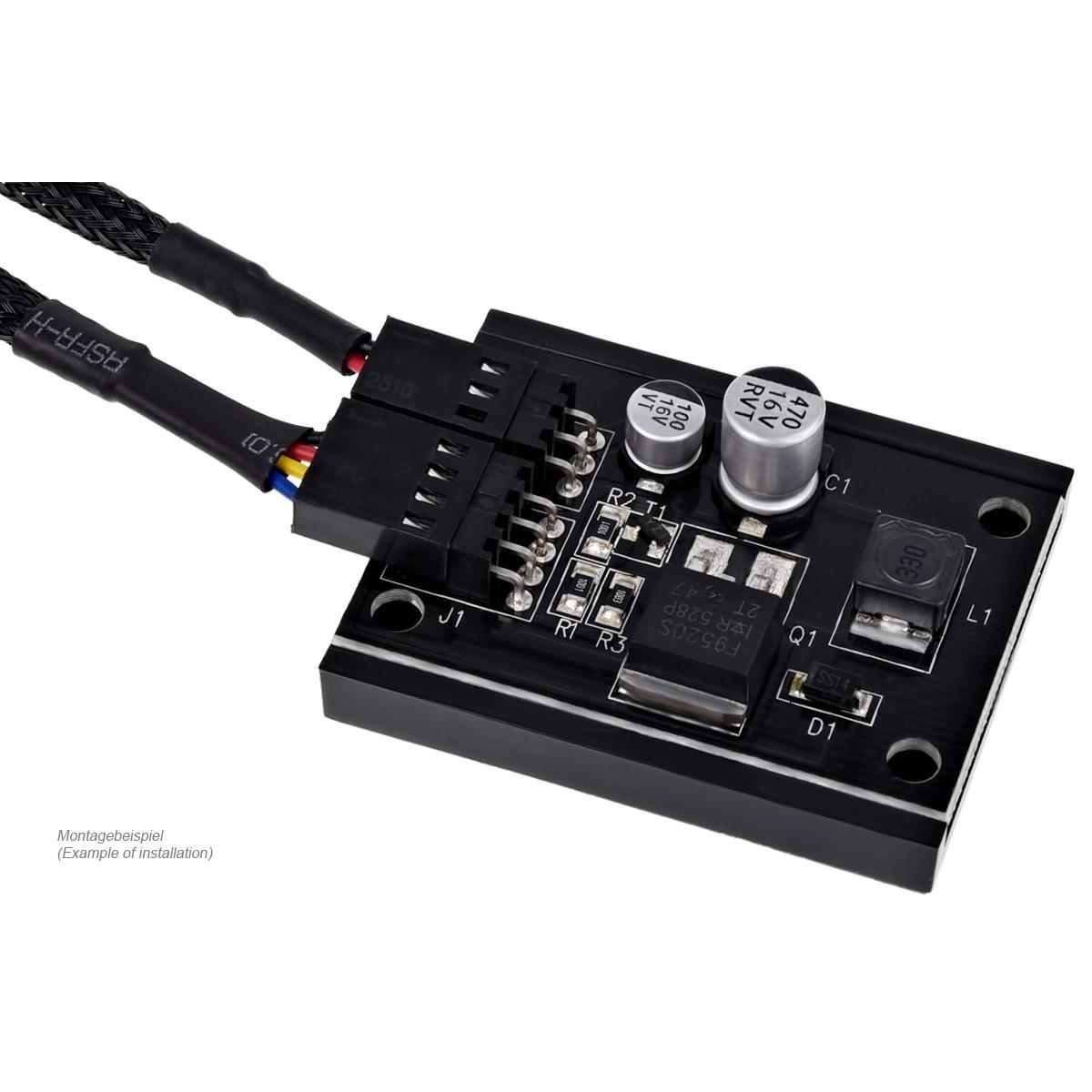 Thumbnail - Phobya 4Pin PWM auf 3Pin Transformer Single, Wasserkühlung Überwachung, Schwarz