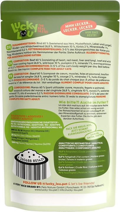 Actual product image Lucky Lou Cat wet food (Adult, 1 pcs., 134 g)