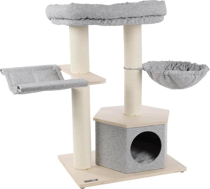 Flamingo Albero per Gatti Kaleb (104 cm, Grau und Beige)