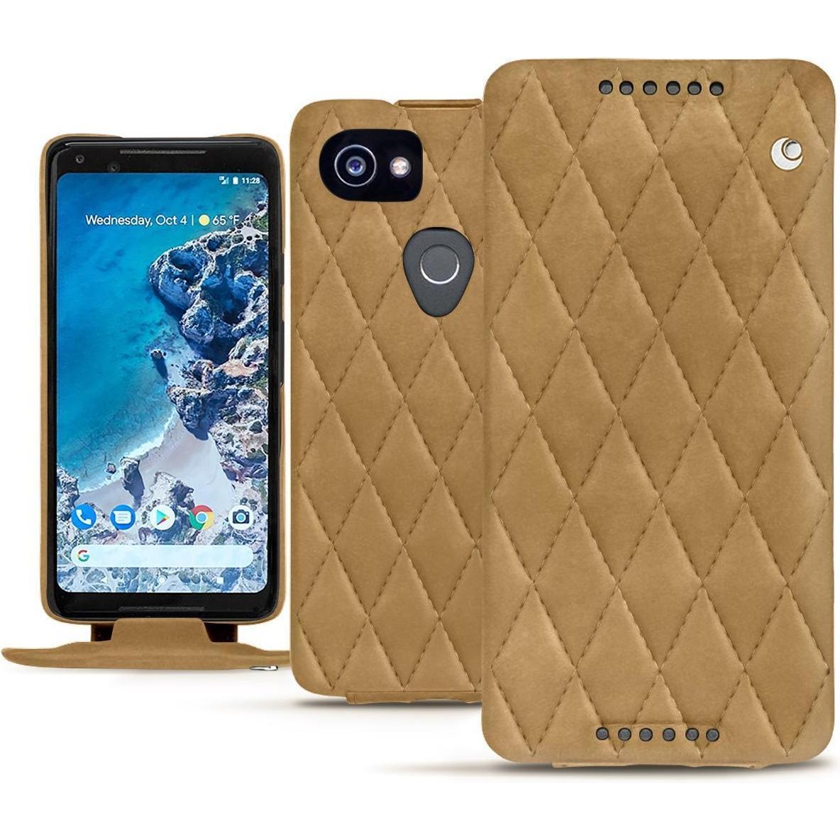 Noreve Lederschutzhülle vertikal (Google Pixel 2 XL), Smartphone Hülle, Braun