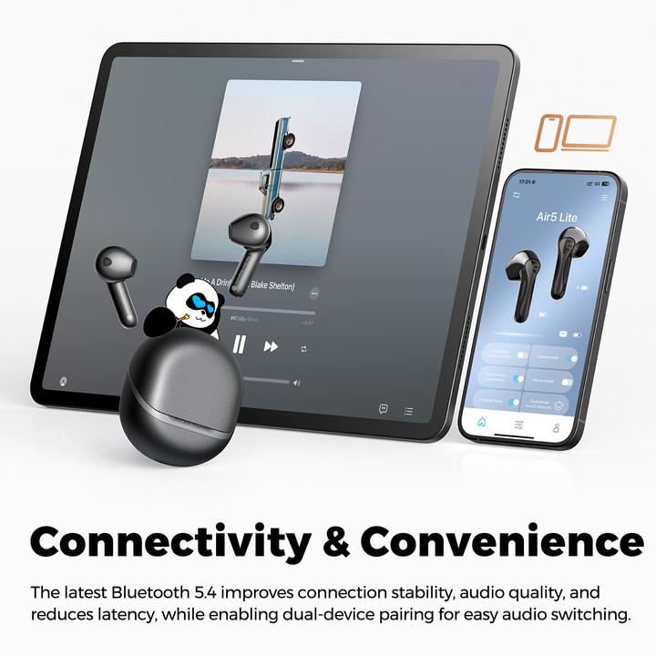 Actual product image Soundpeats Air5 Lite (ANC, 4 h, Wireless)