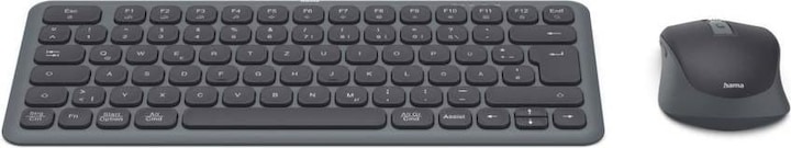 Produktbild Hama Multi-Device-Tastatur-Maus-Set WKM-500 kabellos klein SW QWERTZ DE (DE, Kabellos)