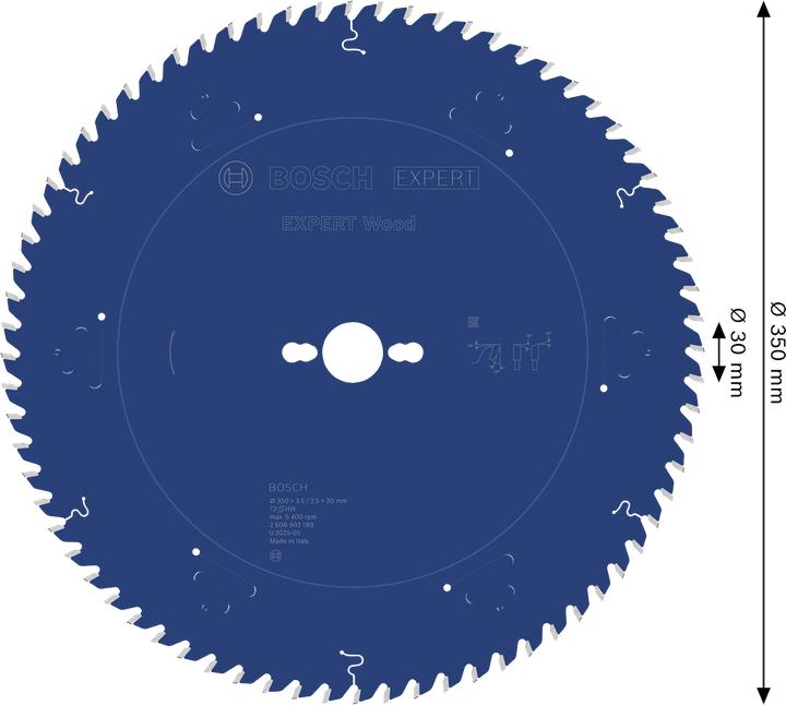 Productafbeelding Bosch Professional EXPERT Wood Kreissägeblatt, 350x30 mm, T72