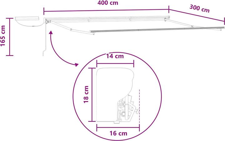 Produktbild vidaXL Elektrische ausziehbare Markise (3 m)