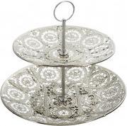 Cepewa Etagere, Mandala, 2er, silber, ca. 23cm Höhe
