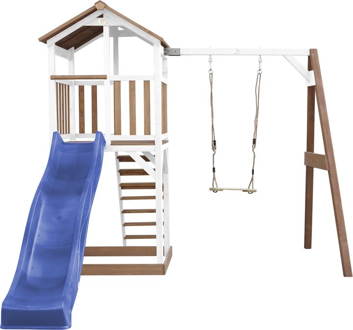 Immagine prodotto Axi Torre da gioco Beach Tower con altalena singola marrone/bianco - scivolo blu