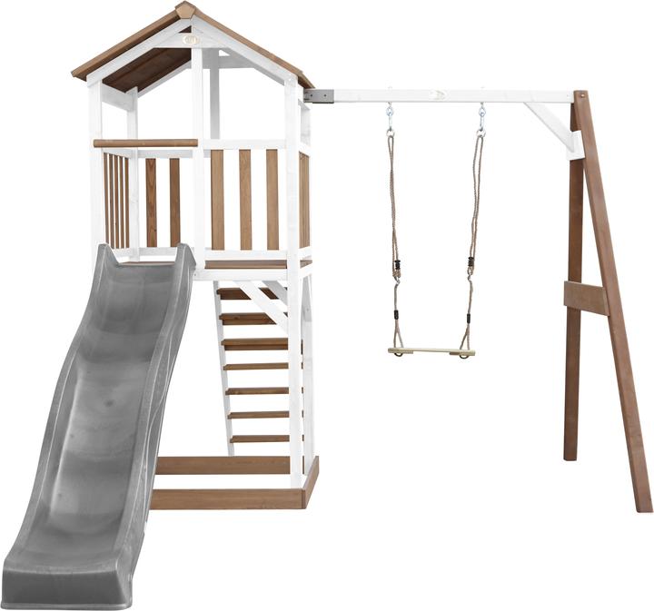 Immagine prodotto Axi Torre da gioco Beach Tower con altalena singola marrone/bianco - scivolo grigio