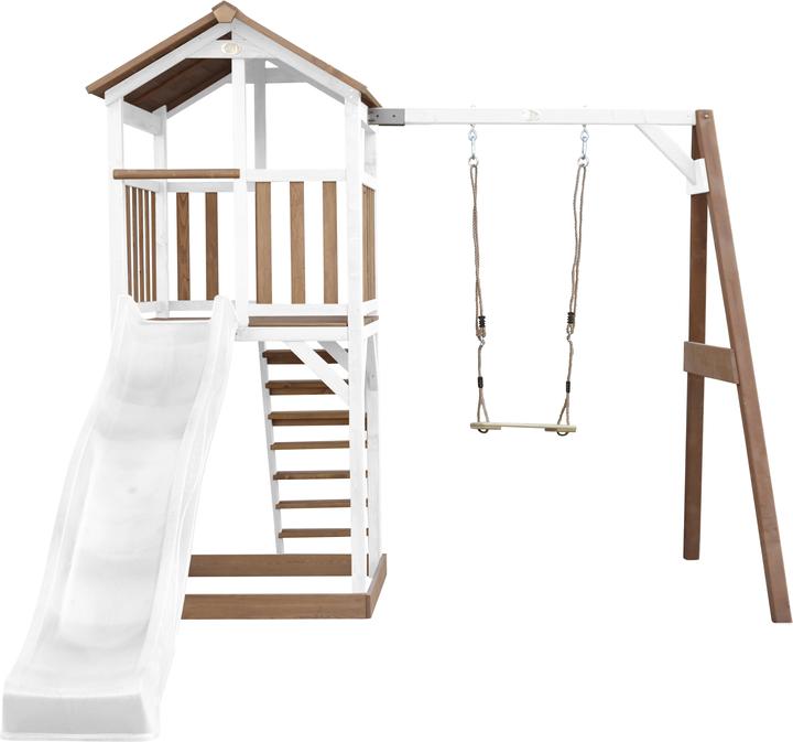 Immagine prodotto Axi Torre da gioco Beach Tower con altalena singola marrone/bianco - scivolo bianco