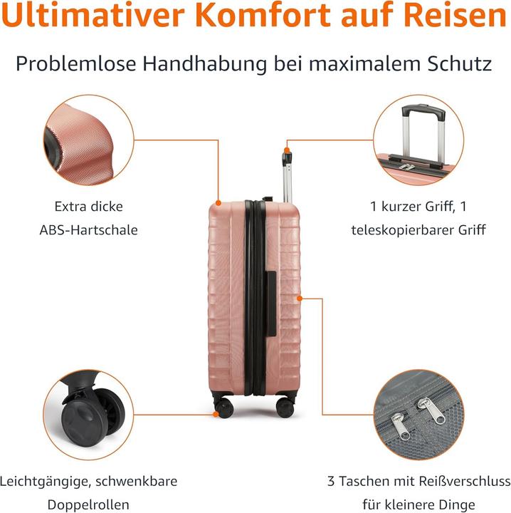 Image du produit Amazon Basics Home Lifestyle-koffer. 78 cm. roségoudkleurig (105 l)