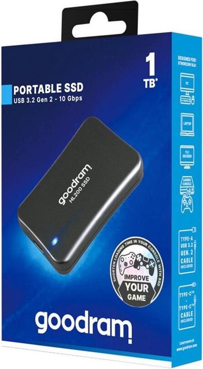 Actual product image Goodram SSDPR-HL200-01T External Solid State Drive 1024 GB Grey (1 TB)