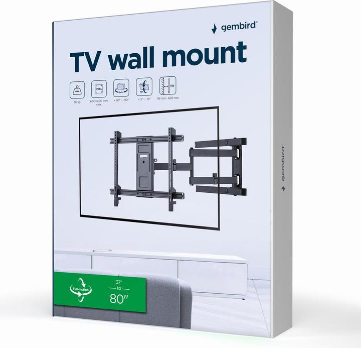 Actual product image Gembird Uchwyt ścienny do telewizora - regulowany 37 -80inch do 50kg (Wall, 80", 50 kg)