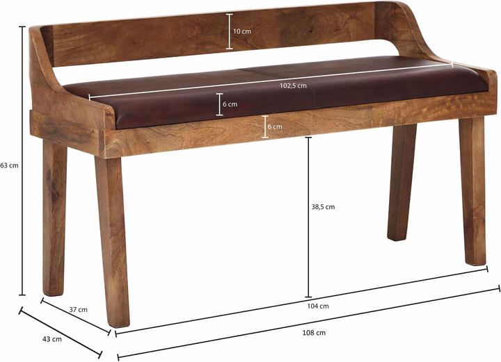 Produktbild Wohnling Lederbank (108 cm)