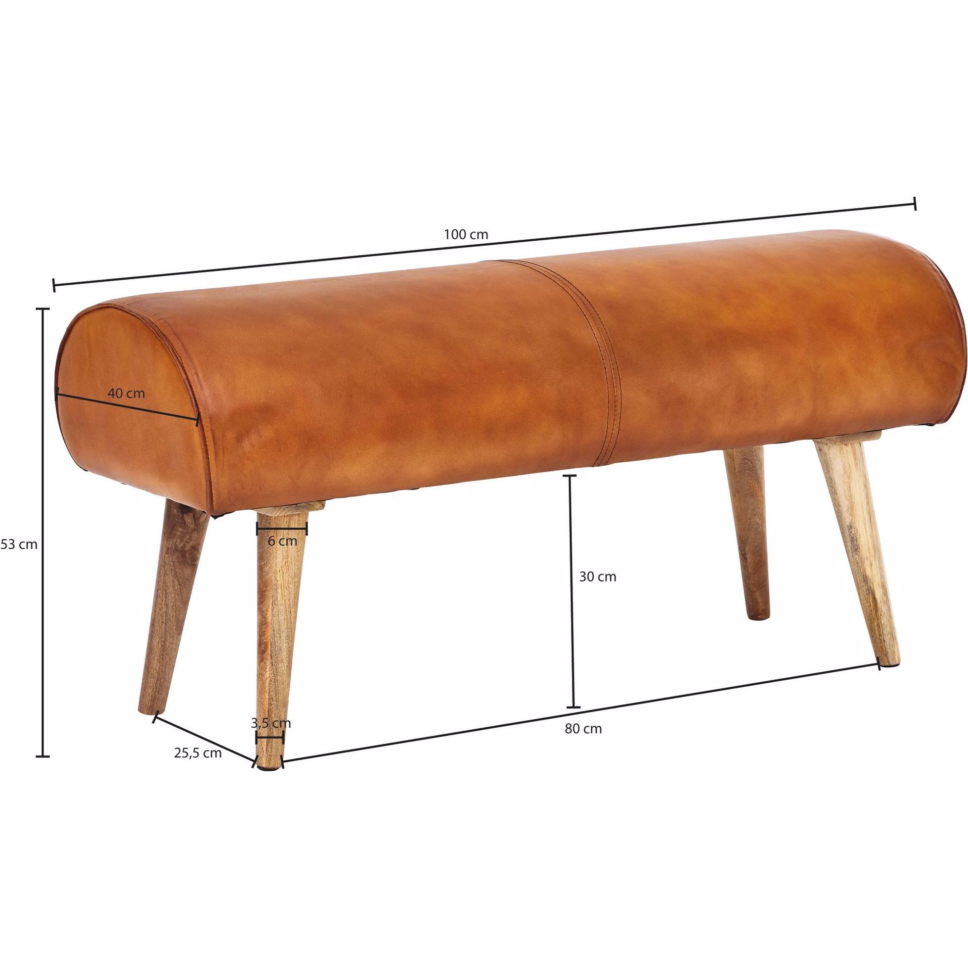 Thumbnail - Wohnling, Sitzbank, Echtleder (100 cm)