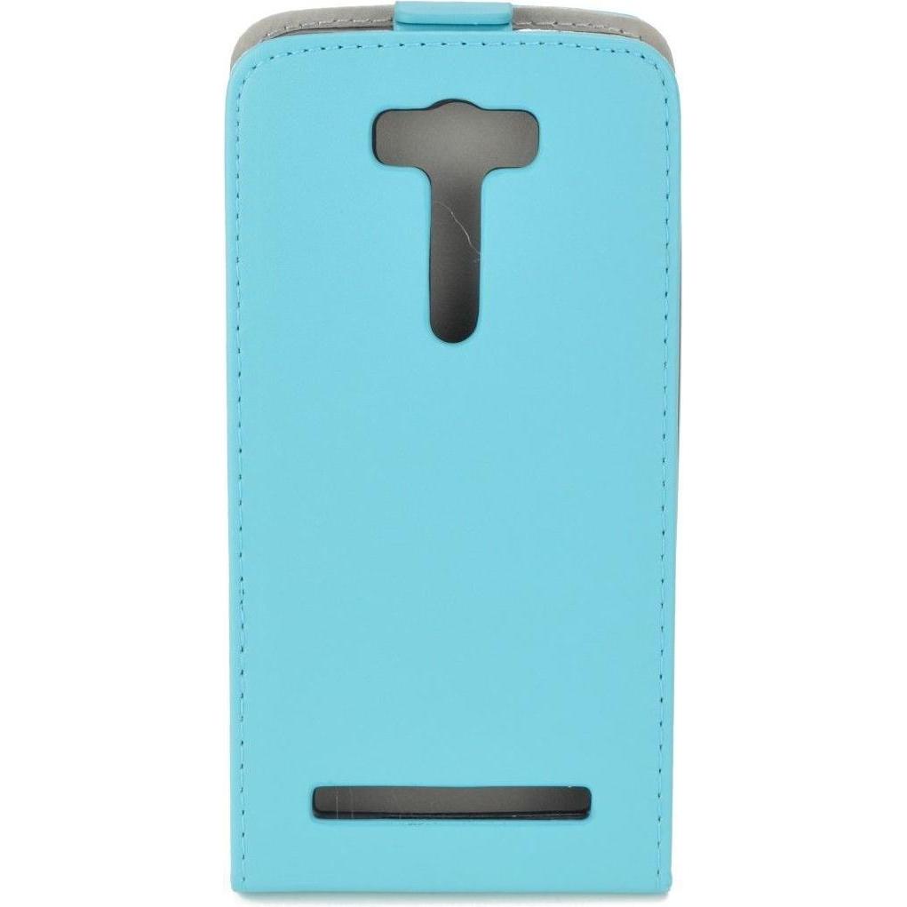 Thumbnail - König Design Flip Schutz Hülle Asus Zenfone 2 Laser (5 Zoll) Hellblau Leder Imitat Slim Flex (Asus ZenFone 2 Laser), Sma...