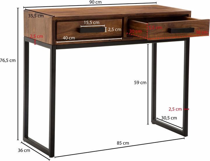 Actual product image Wohnling sheeshame (90 x 35.50 x 76.50 cm)