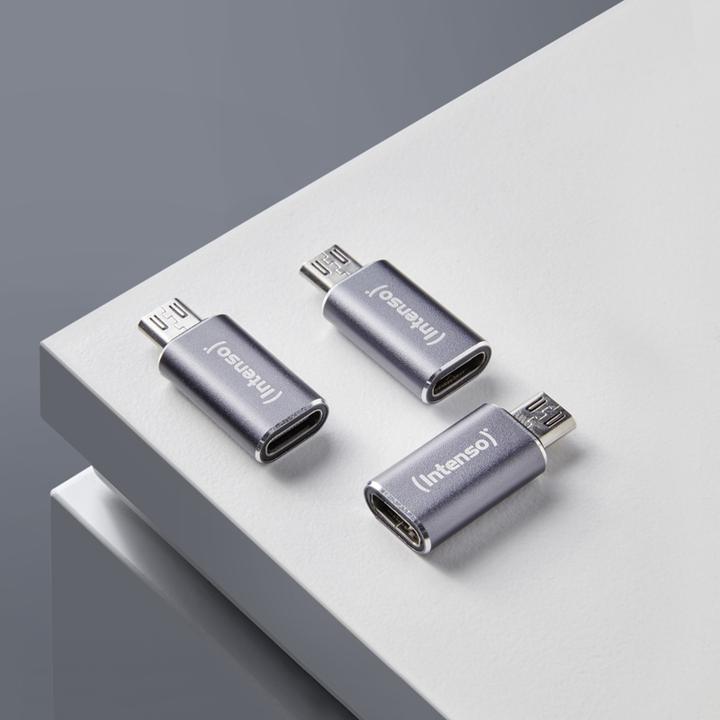 Image du produit Intenso 3-pack USB Adapter USB-C -> USB-Micro C480M Aluminiu (USB 2.0)