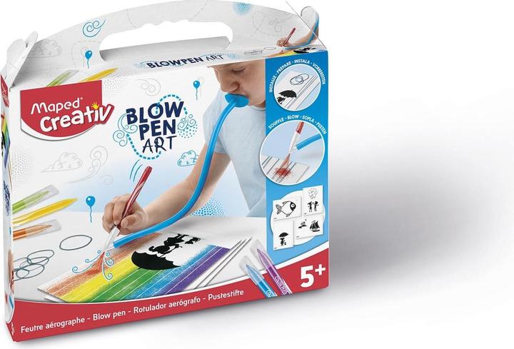 Produktbild Maped CREATIV 846710 Puste-Stifte Blow Pen String Art-mit Spüh-und Malvorlagen (Mehrfarbig, 1 x)