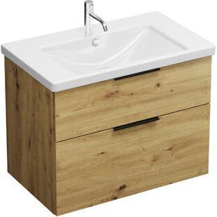 burgbad, Badmöbelset, Eqio Keramik-Waschtisch inklusive Waschtischunterschrank, Breite 830 mm