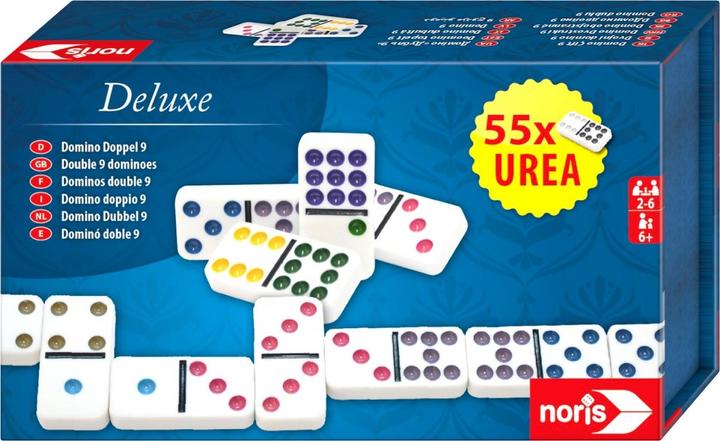 Actual product image Noris Deluxe Double 9 Domino (German, English, French, Italian)