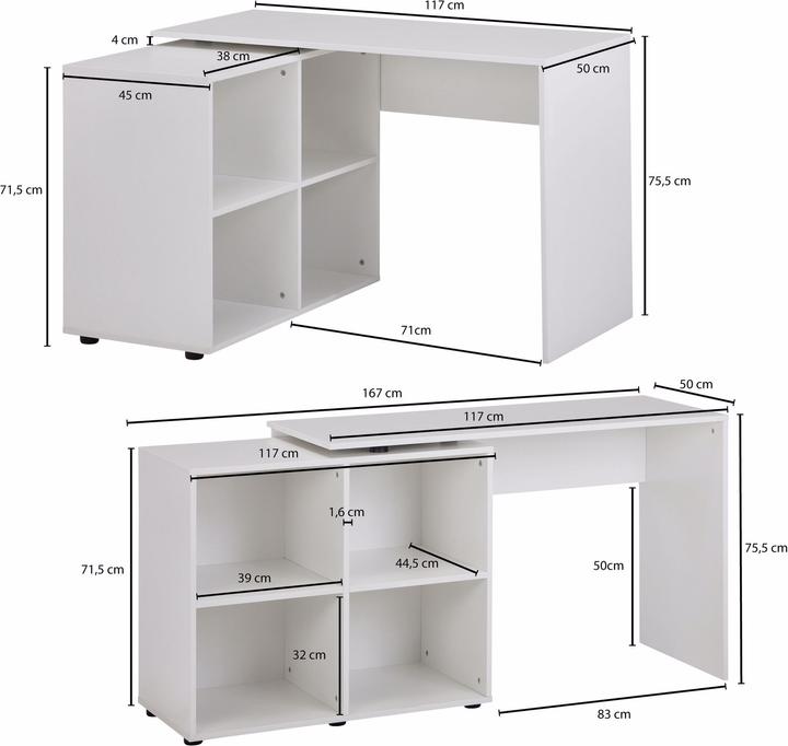 Immagine prodotto Wohnling Scrivania ad angolo (120 x 88 x 76 cm)