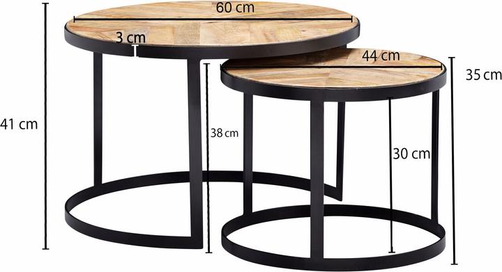 Actual product image Wohnling Ethan (Ø 60 x 41 cm, Ø 44 x 35 cm)