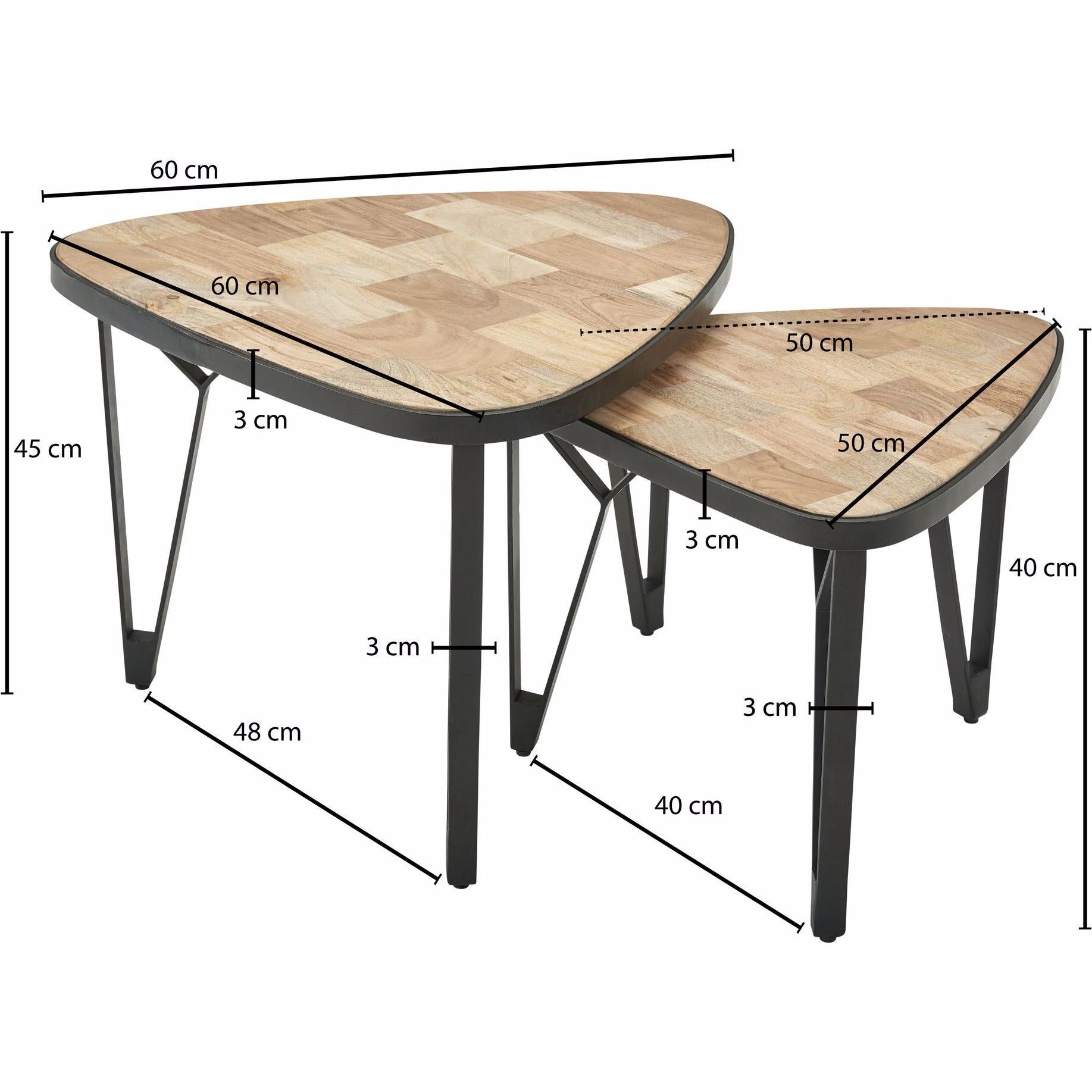 Thumbnail - Wohnling, Couchtisch + Beistelltisch, Nina (60 x 60 x 45 cm)
