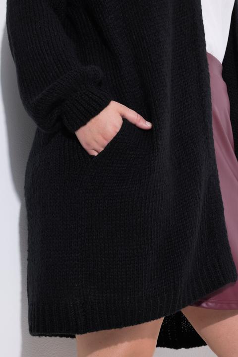 Produktbild Miamoda Long-Strickjacke, Straight Fit, Blumen-Stickereien (58)