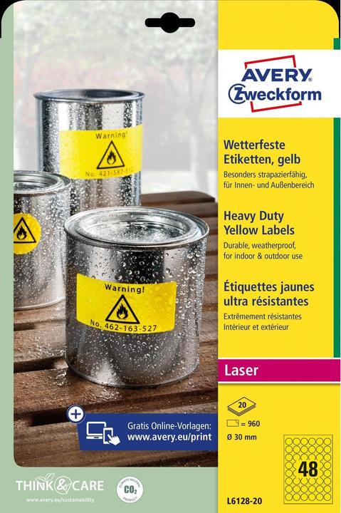 Actual product image Avery Weatherproof labels