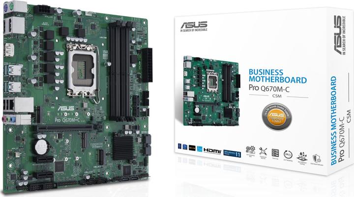 Immagine prodotto ASUS MB PRO Q670M-C-CSM Intel, 1700, DDR5, mATX (LGA 1700, Intel Q670, mATX)