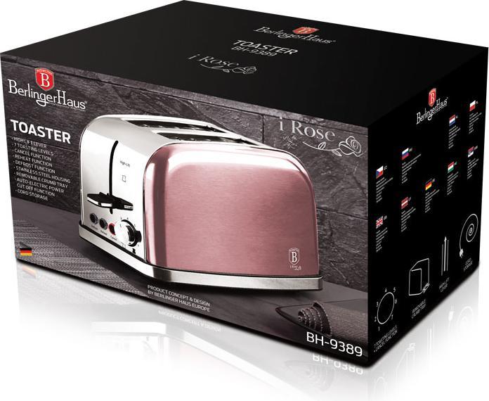 Actual product image BerlingerHaus BH9389 Toaster I-Rose Collection pink