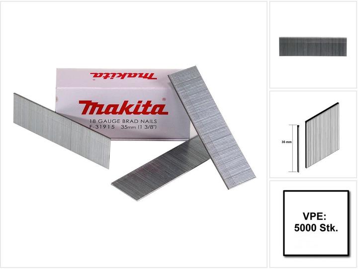 Image du produit Makita Clous à tête homme galvanisés 35 mm, 5000 pcs ( F-31915) pour cloueuse DBN500/AF505/AF