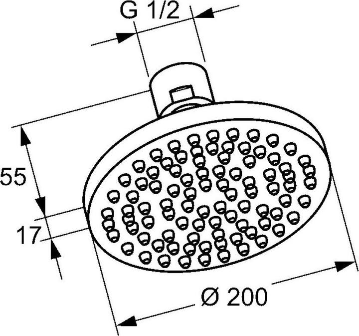 Produktbild Kludi Tellerkopfbrause A-QA DN 15 d= 200mm chr (1 Strahlarten, 37 l/min)