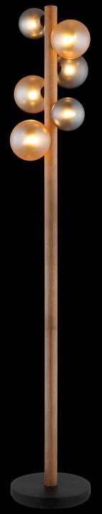 Produktbild Globo Riha G9 Stehleuchte 6-fach 5W Schwarz Matt, Metall 150cm 56133W-6S (G9)