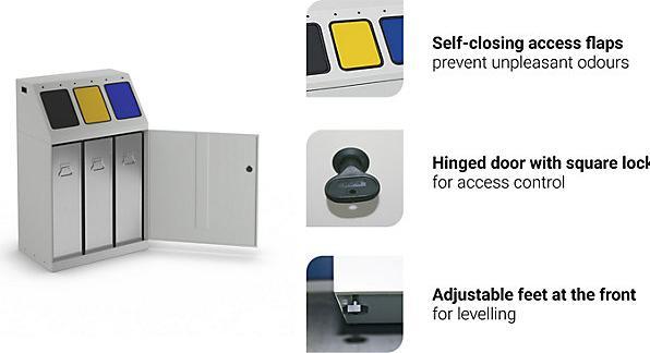 Actual product image kaiserkraft Recyclable material collector, steel (90 l)