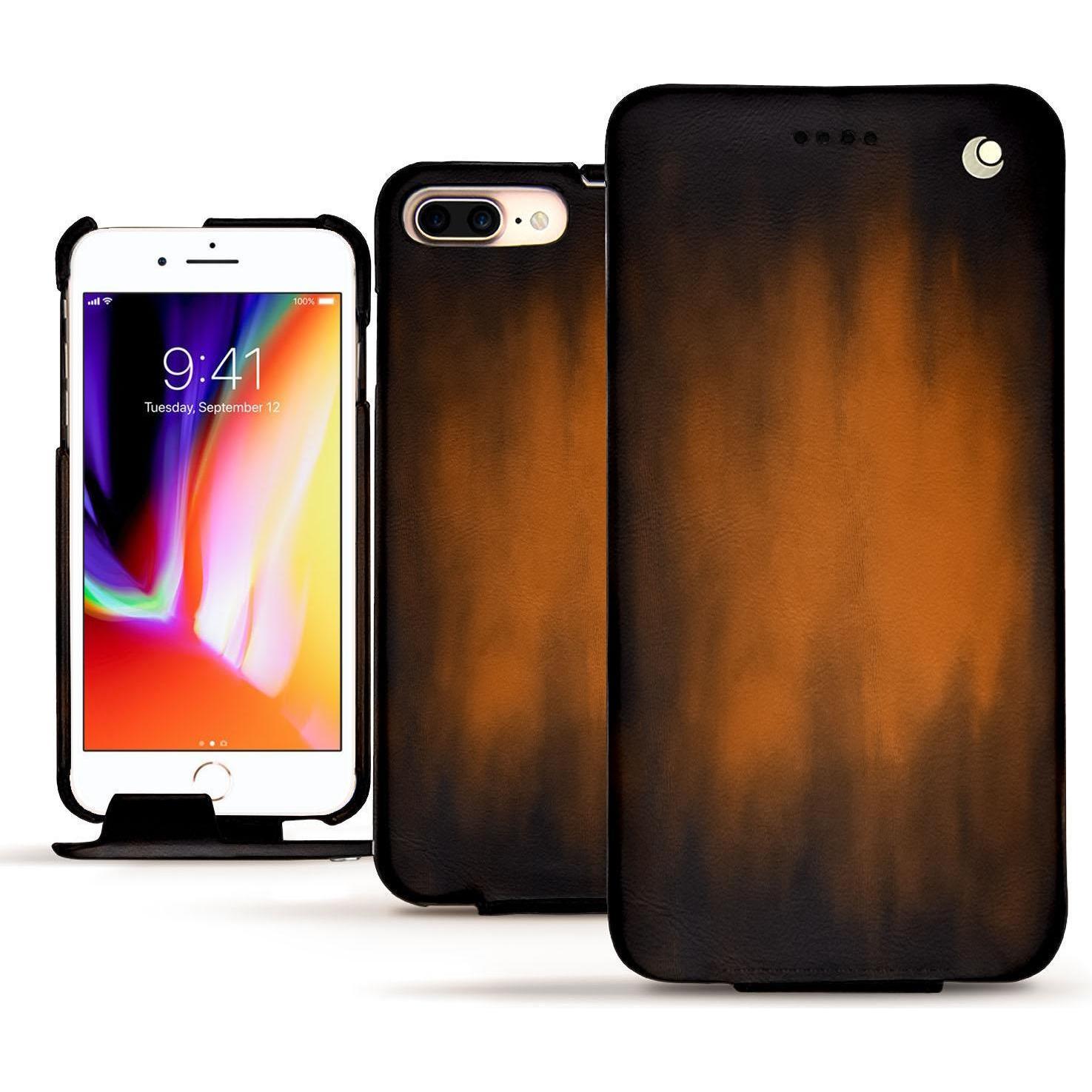 Thumbnail - Noreve Lederschutzhülle vertikal (Apple iPhone 8 Plus), Smartphone Hülle, Braun